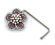 Handbag Hanger - Rhinestone Flower - Amethyst -BH-GB1292AM